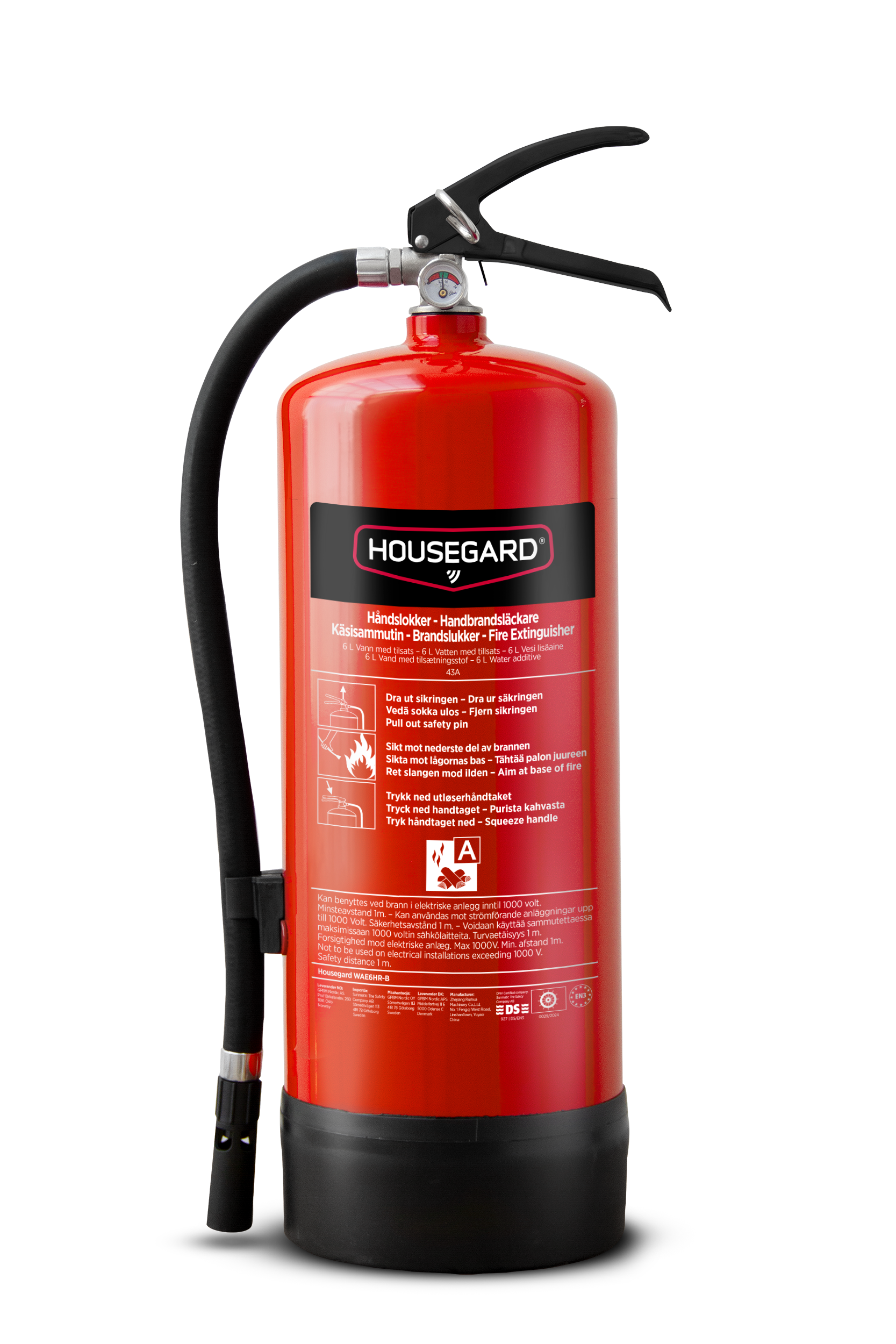 Vannslukkere med fluorfri tilsats 43A, Housegard