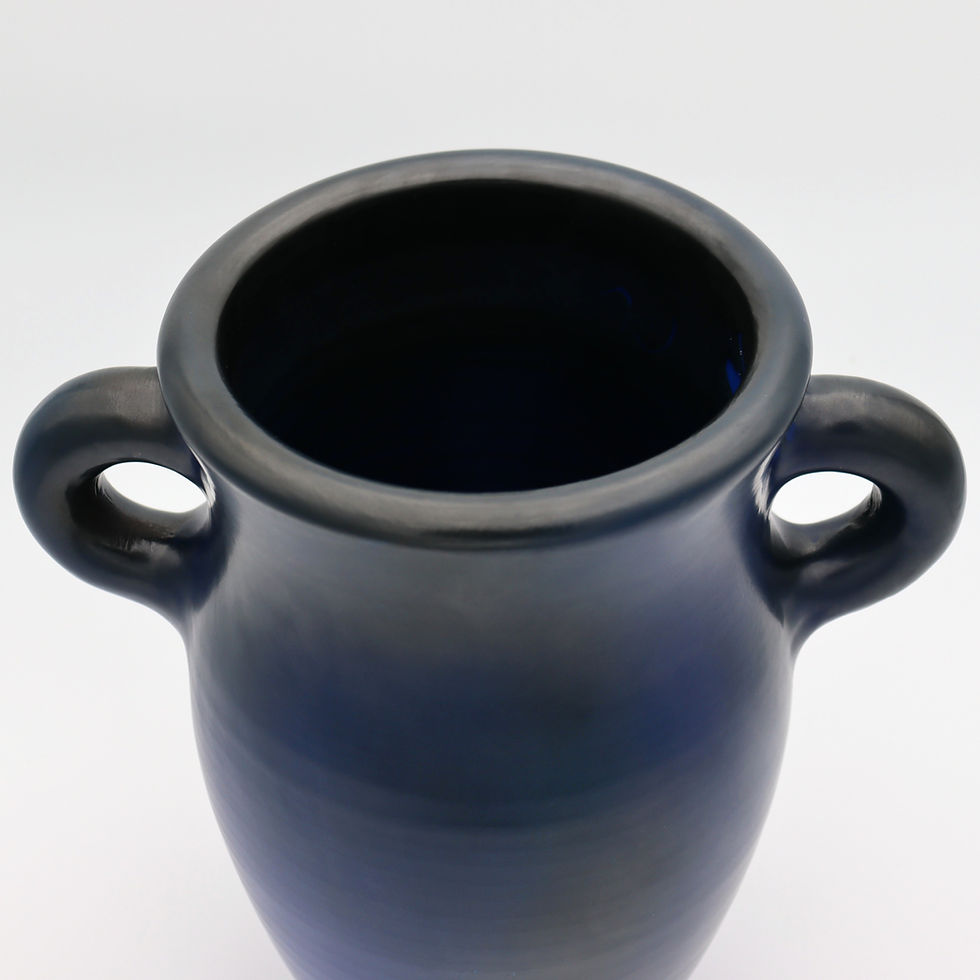 Thumbnail: Suzanne RAMIE - Madoura vase oreille bleu