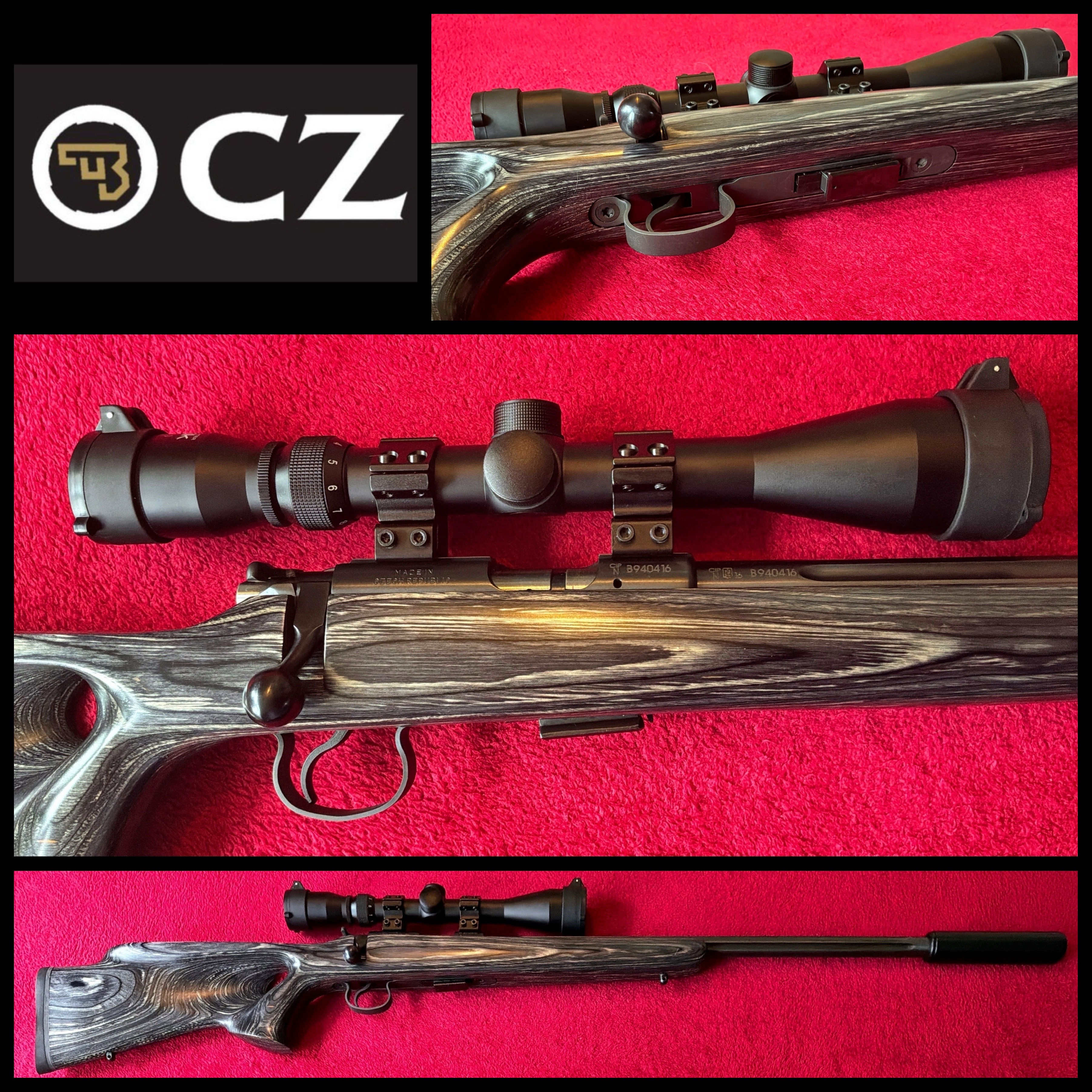 CZ 455 laminate thumbhole varmint fluted .22LR package