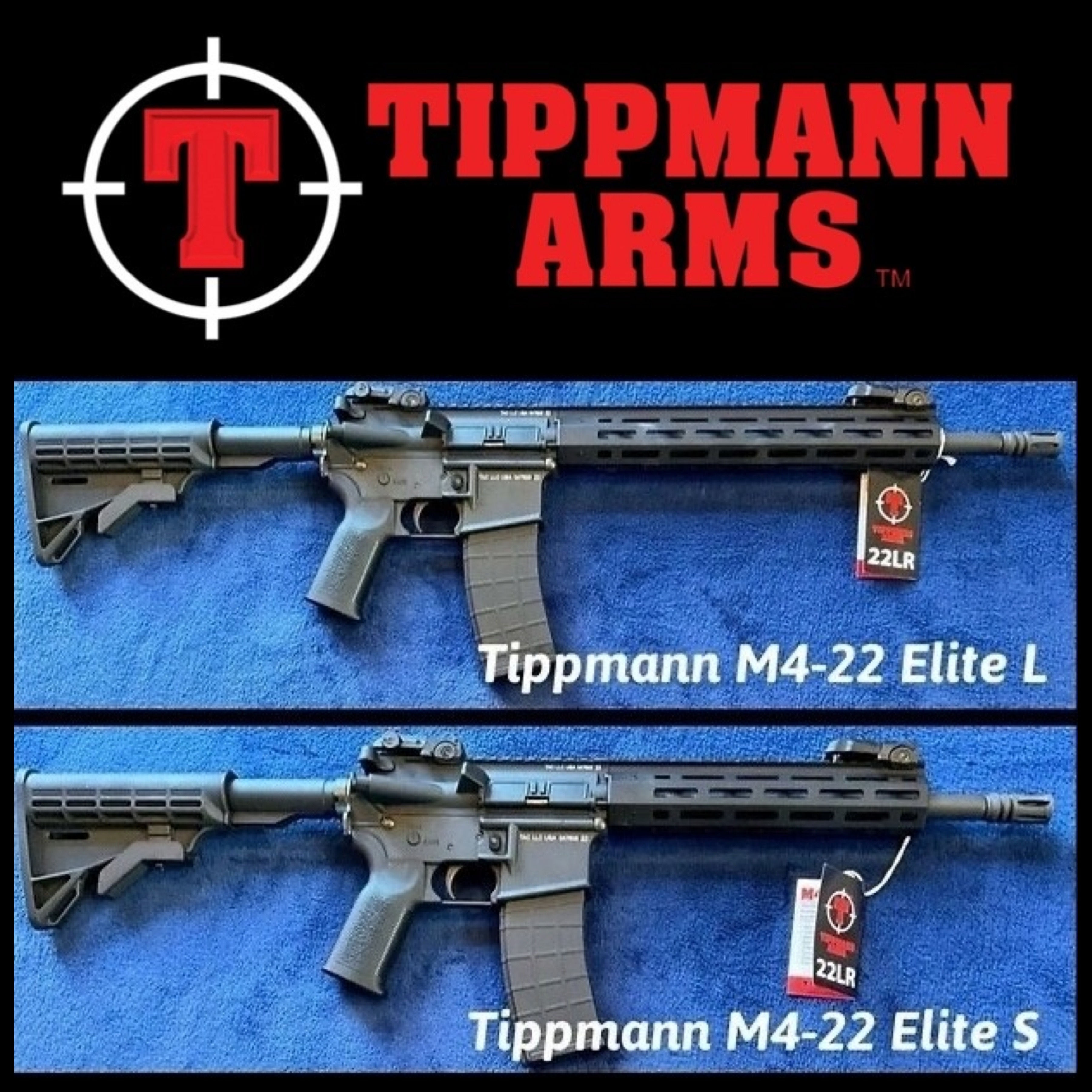 Tippmann Arms M4-22 Elite L, Elite L fluted and Elite S .22LR semi auto