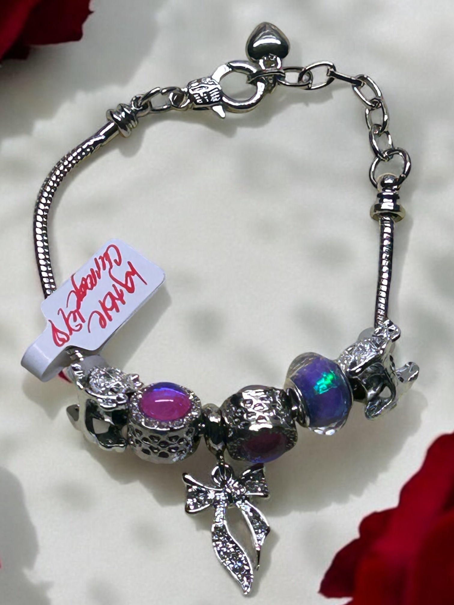 Stainless steel charm bracelet 