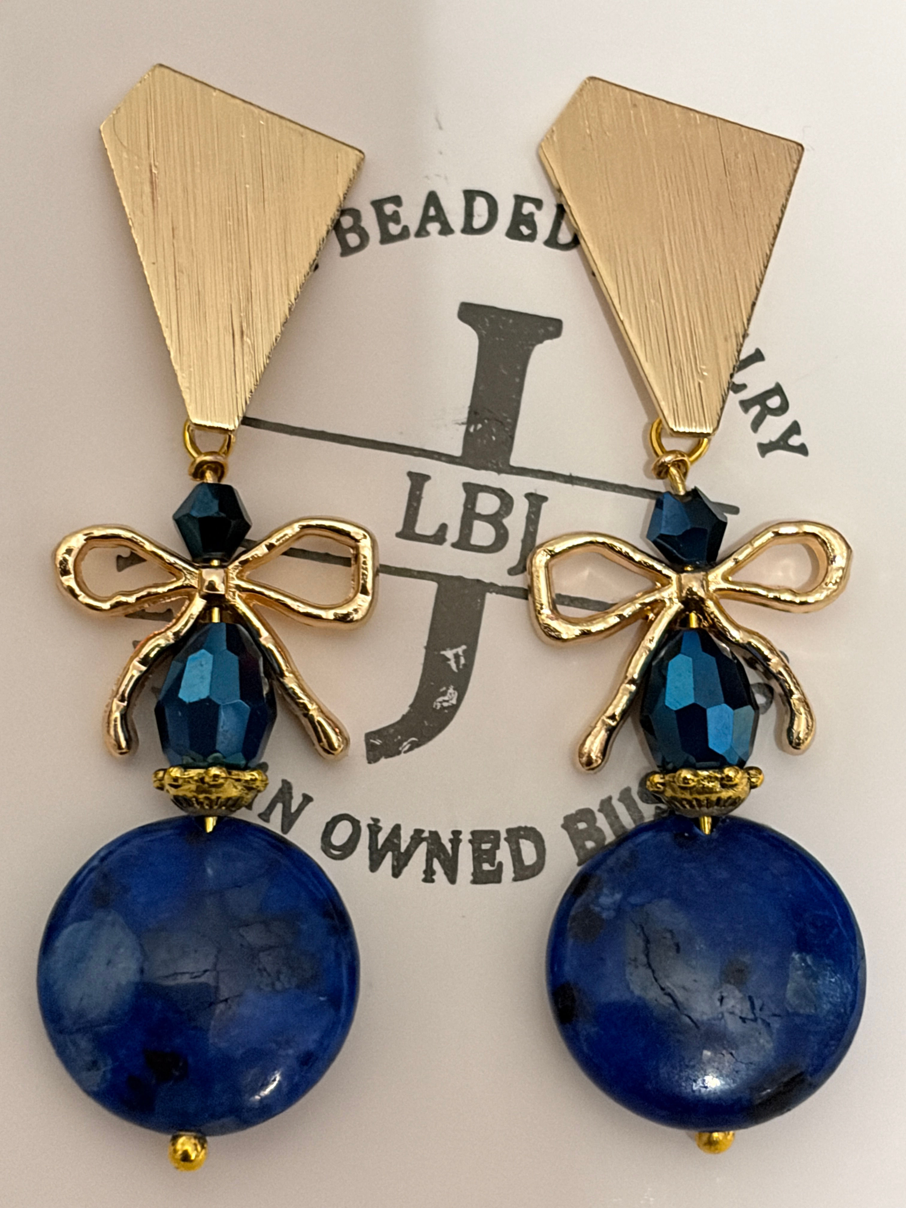 Blue & Gold Gift Earrings