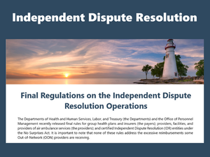 Final Regulations on the Independent Dispute Resolution Operations