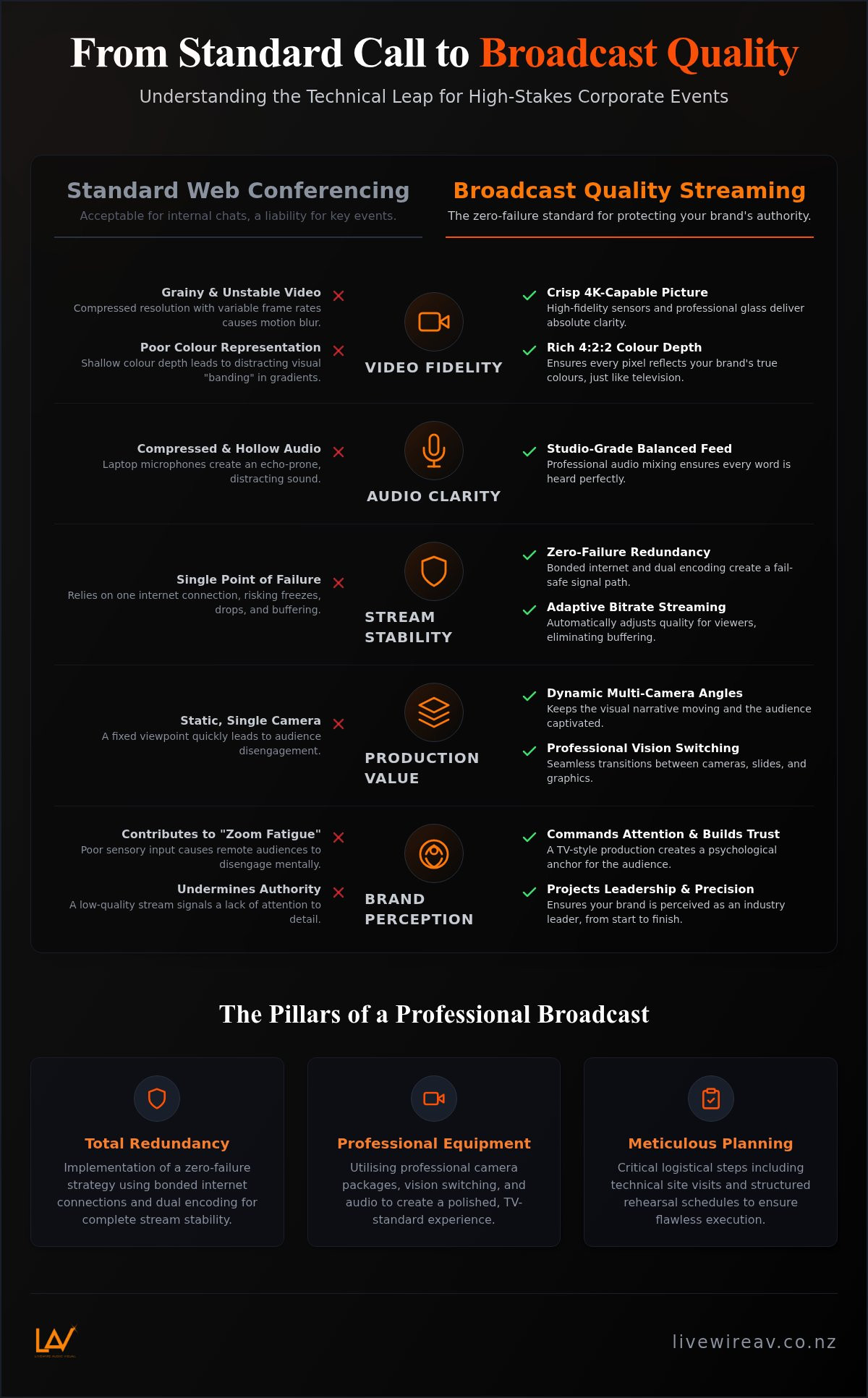 Broadcast quality event streaming
