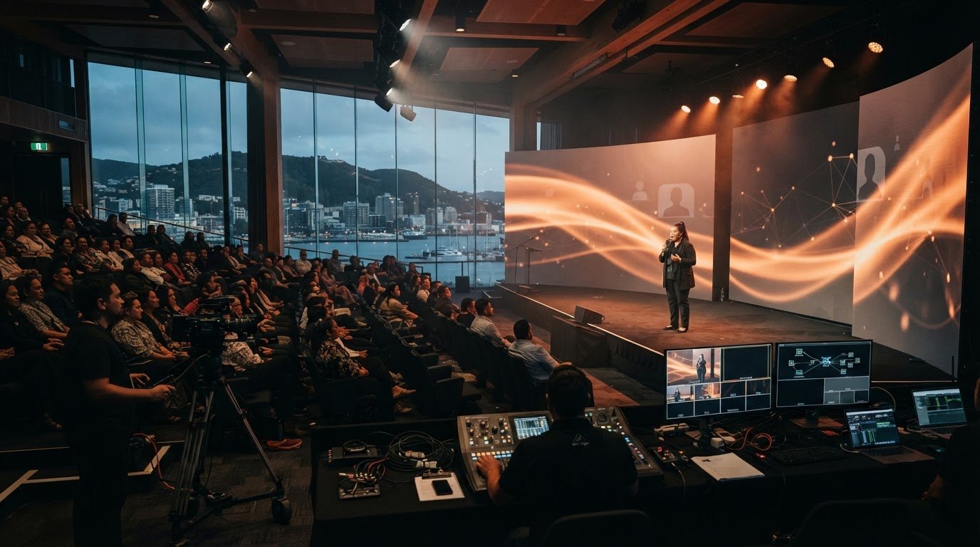 Hybrid event production for in-person and virtual audiences