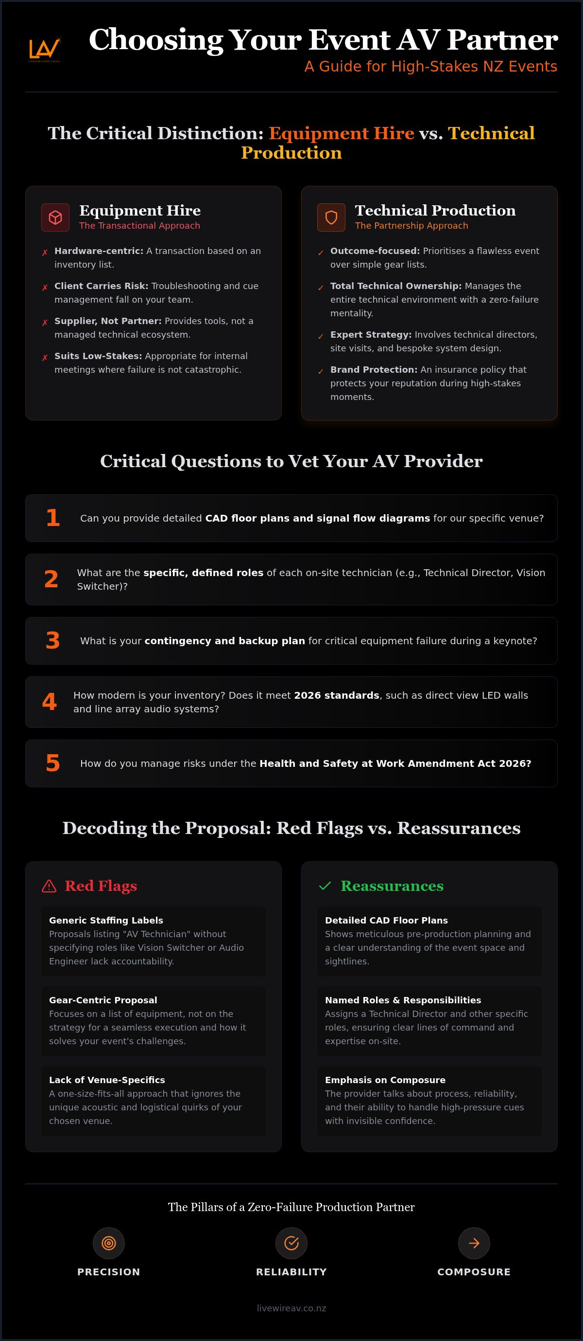 Questions to ask event AV provider NZ
