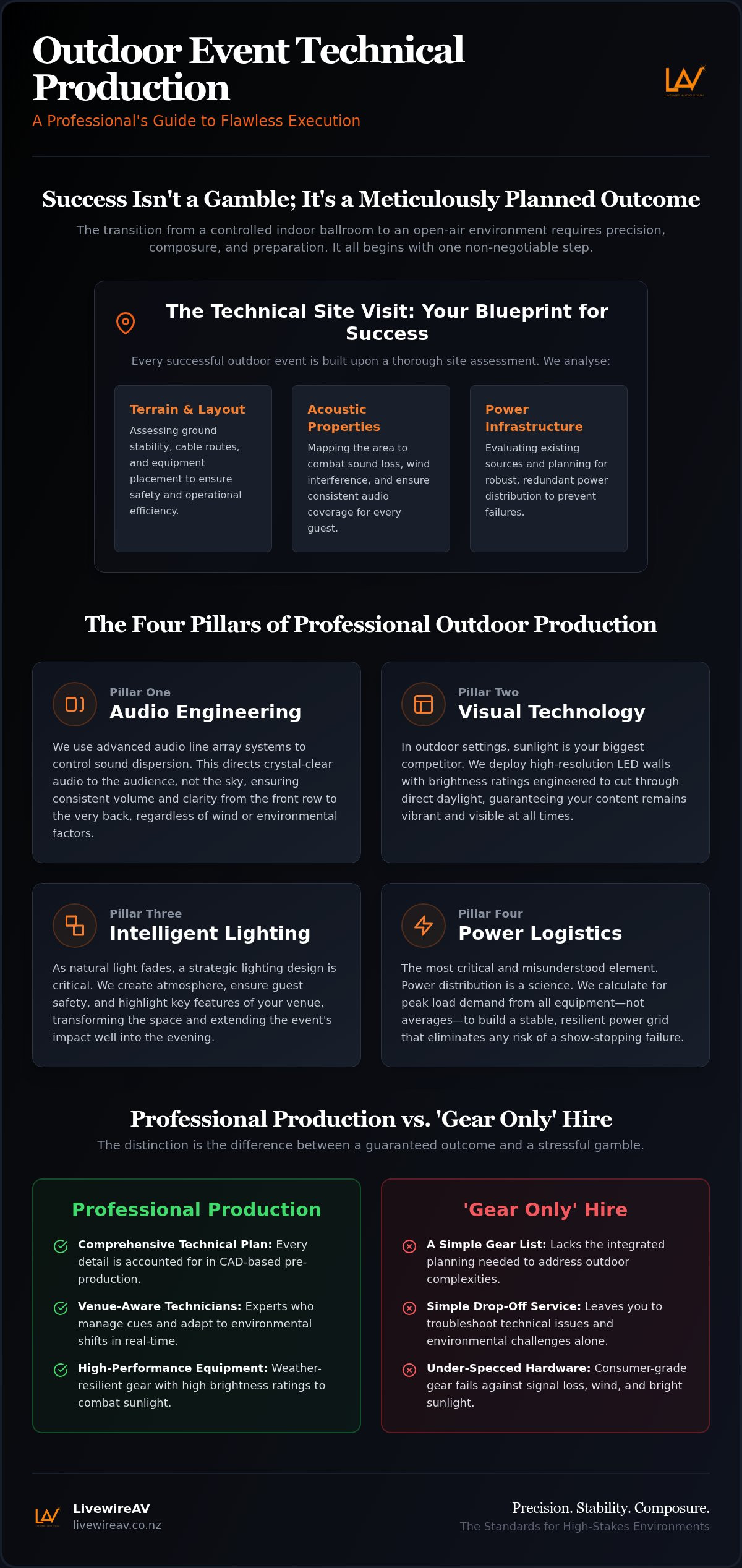 Outdoor event technical production
