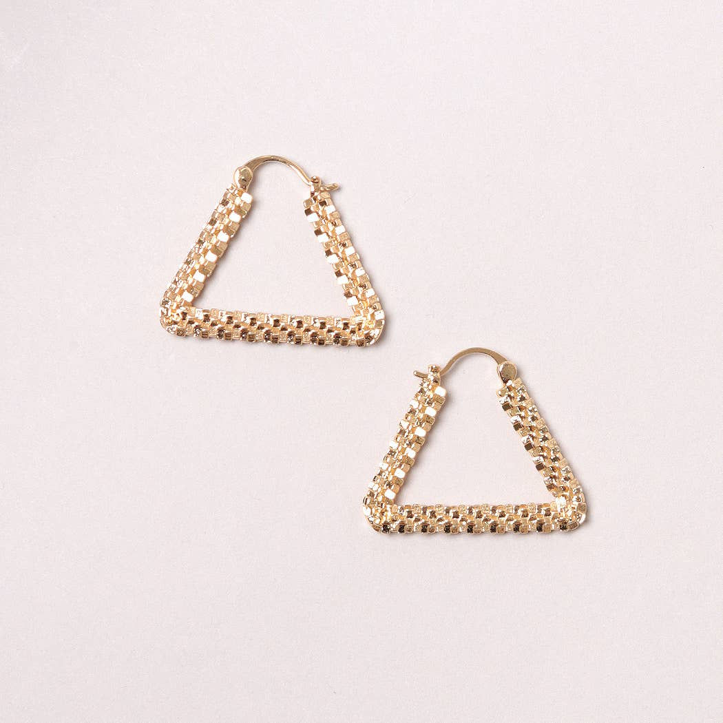 14K Gold-Dipped Triangle Plug Earring