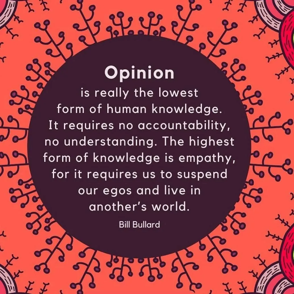 Opinions = choice, judgement or control?
