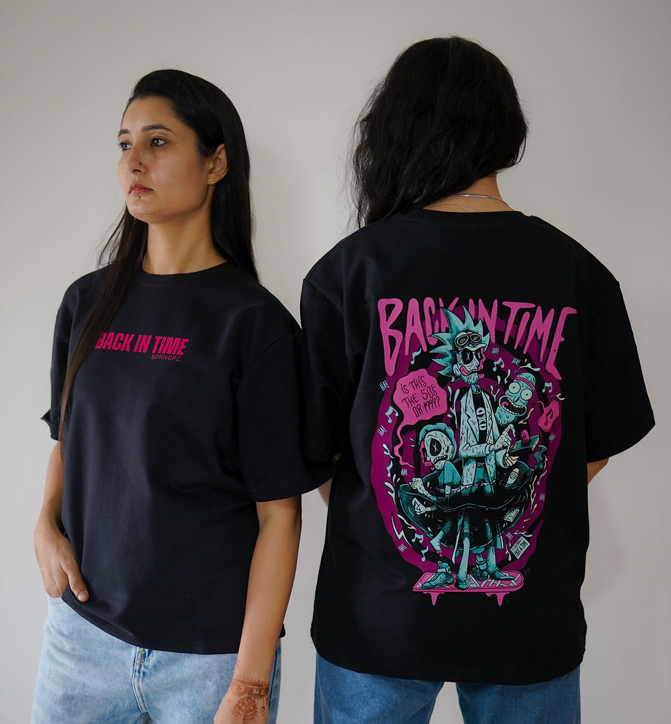 Thumbnail: Rick and Morty Black Oversize T-Shirt for Men and Women