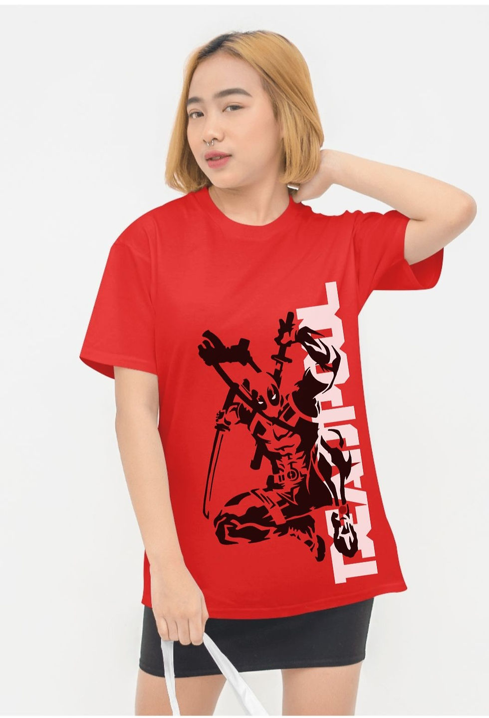 Thumbnail: DEADPOOL  Red oversize T-shirt for Men and women