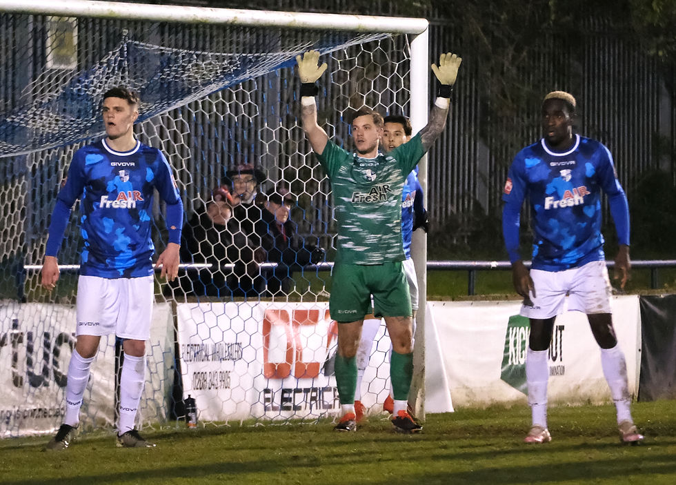 Grainger, Byron and Webb defend a corner vs Chatham H 24/25