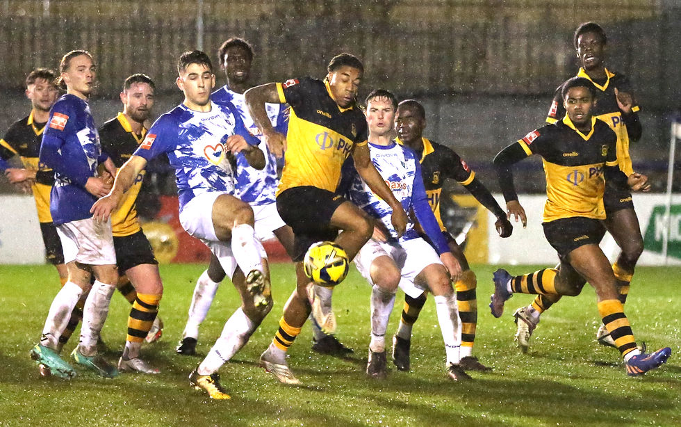 The Blues attack a set piece against Cheshunt H 23/24
