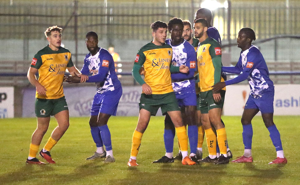 The Blues defend a set piece vs Horsham H 24/25