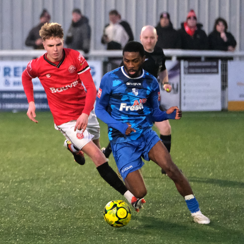 Ayo Tanimowo on the ball vs Chatham A 24/25