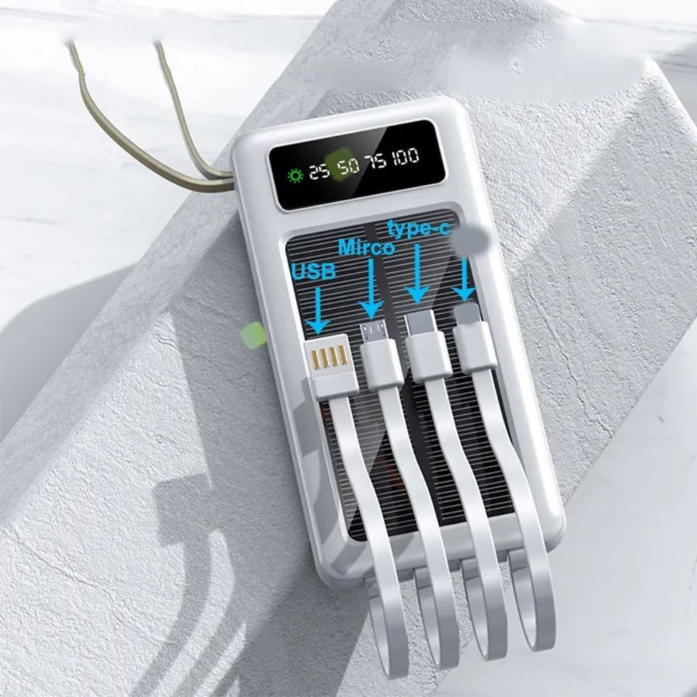 Miniatura: Portable Solar Power Bank with Built-in Cables