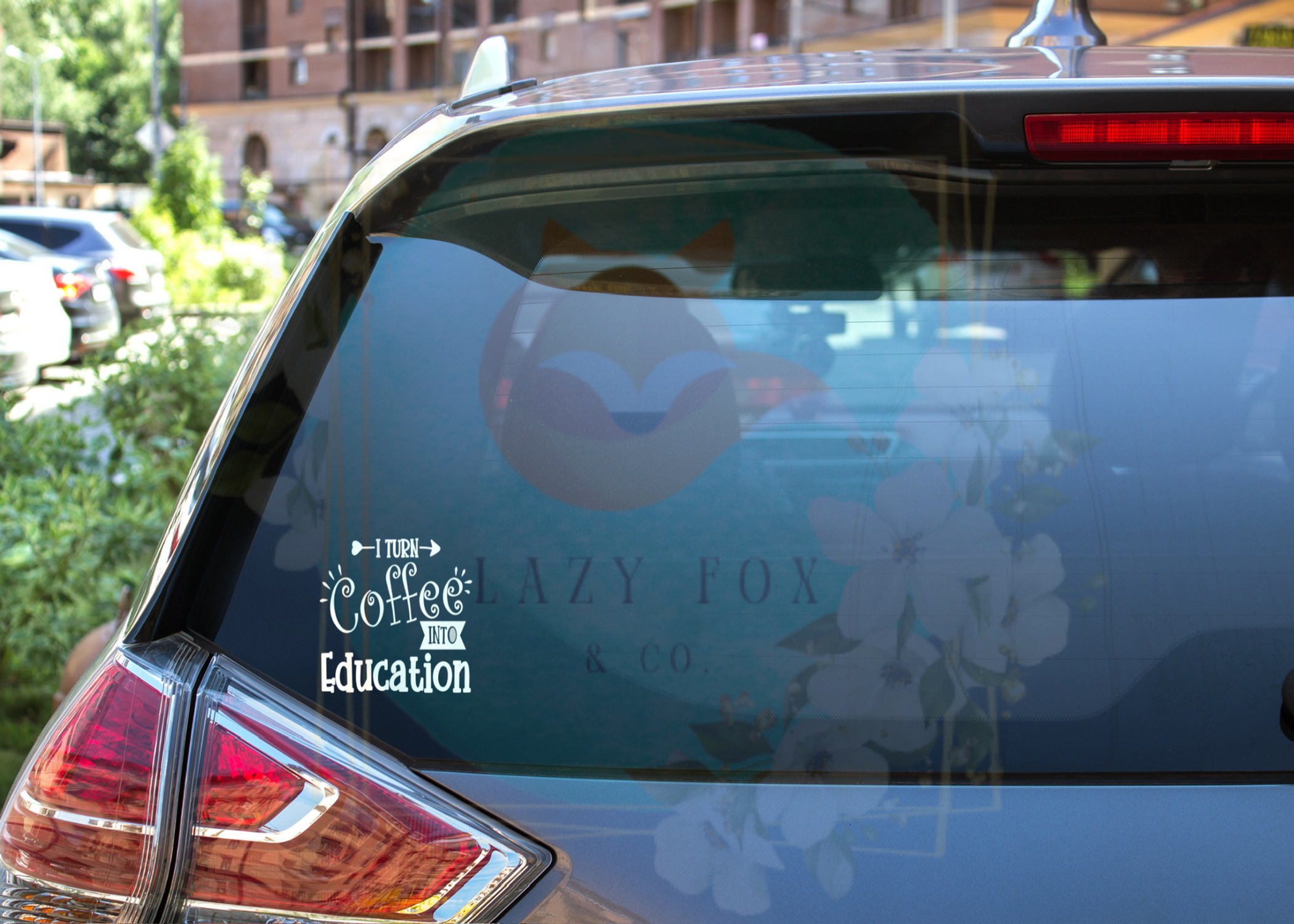 I Turn Coffee Into Education - Car Decal