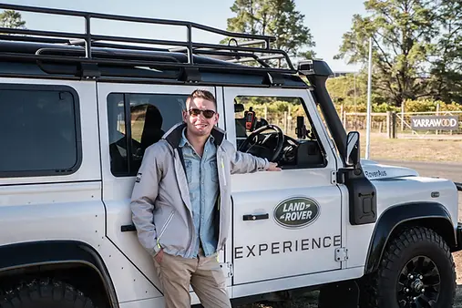 Person standing next to DEFENDER