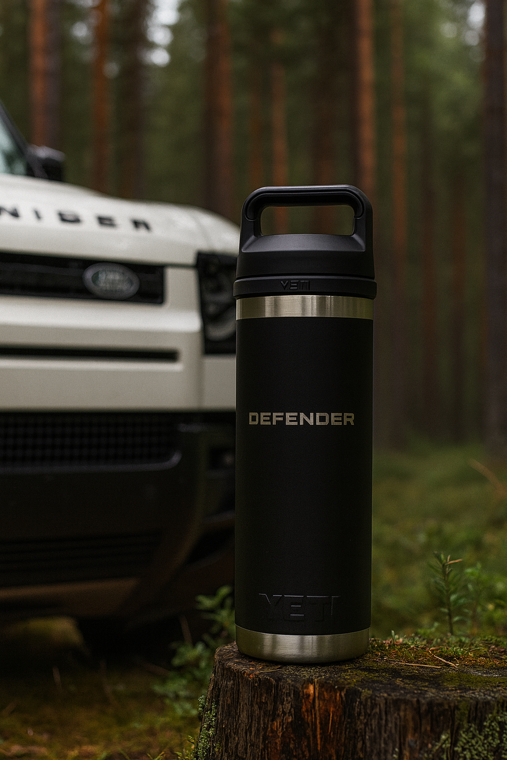 Black Yeti DEFENDER Rambler Bottle 532ml outdoor lifestyle shot