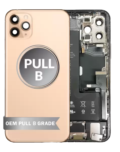 Miniatyrbilde: iPhone 11 Pro Back Housing Frame (Small Parts Installed w/Battery) OEM PULL B