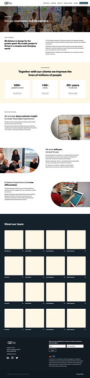 'About Us' page on The Customer Experience Company's website