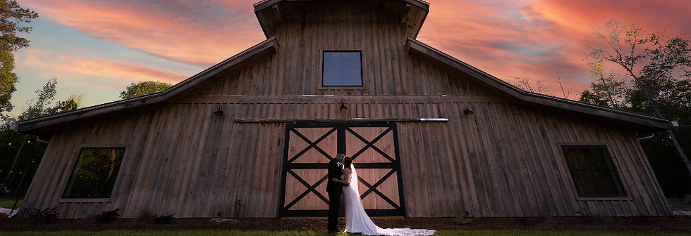 SpringHaus Farm barn at sunset