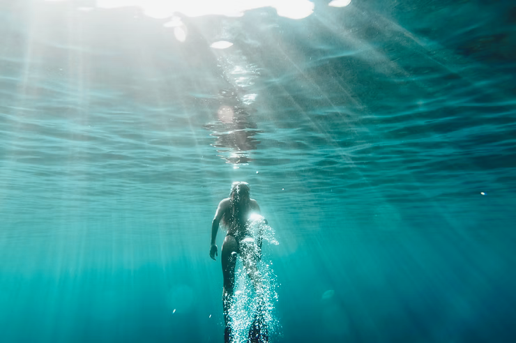 woman swimming