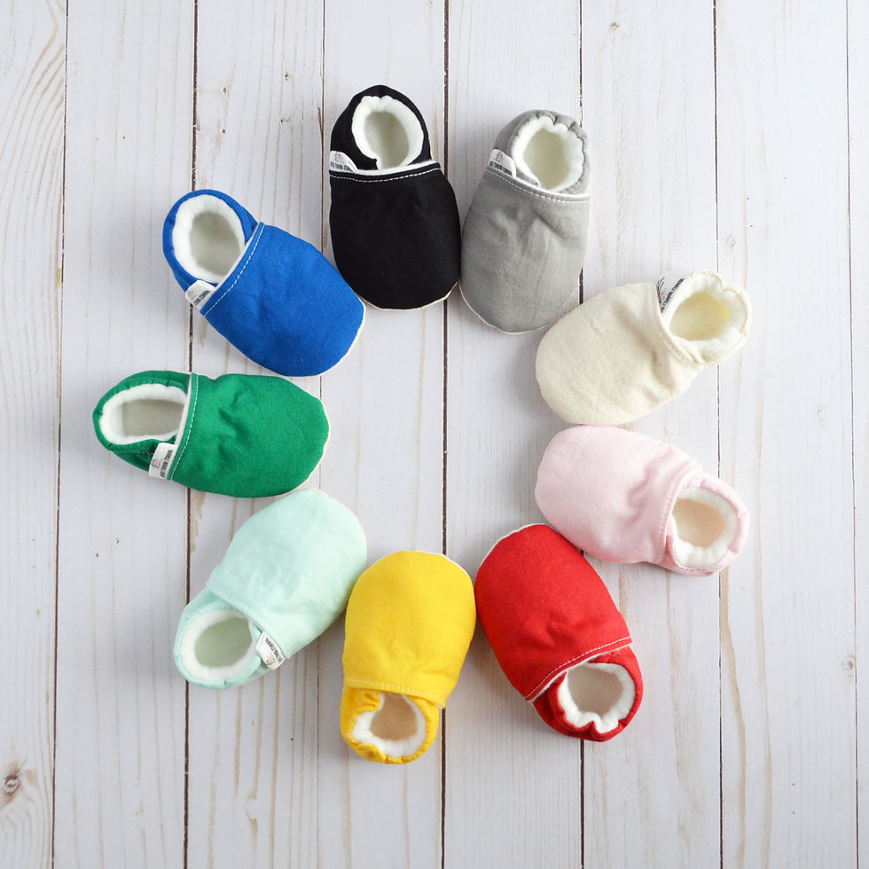 Thumbnail: Solid Cotton Stay-On Shoes - Pastel Pink