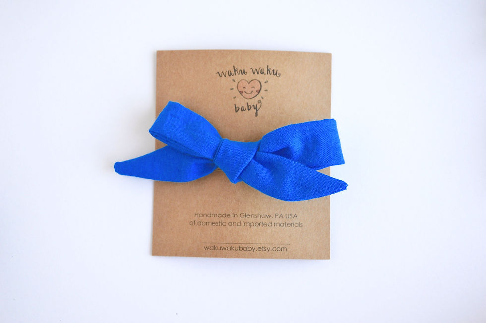 Thumbnail: Blue school girl style hair bow