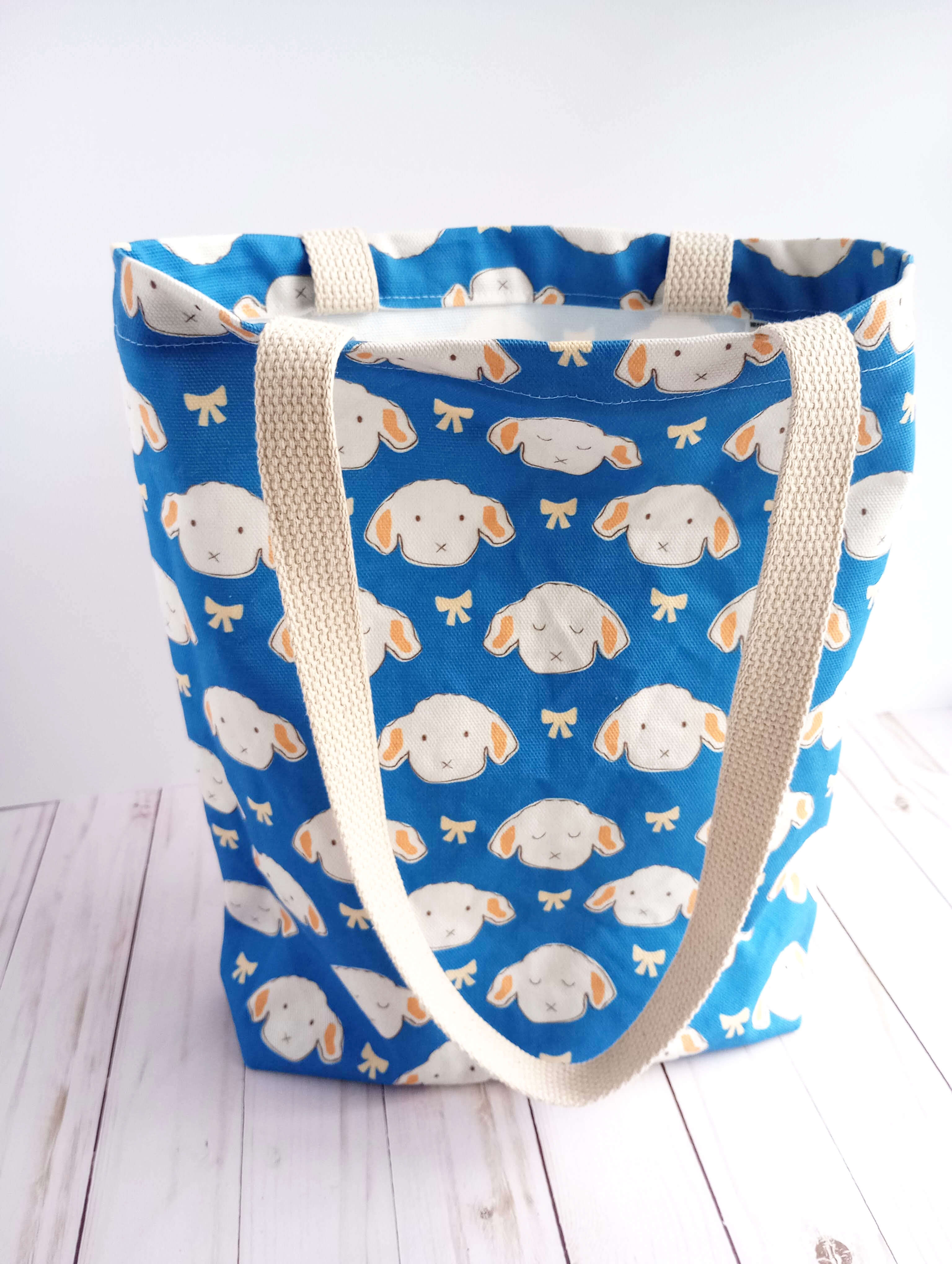 sheep lamb cotton canvas tote bag