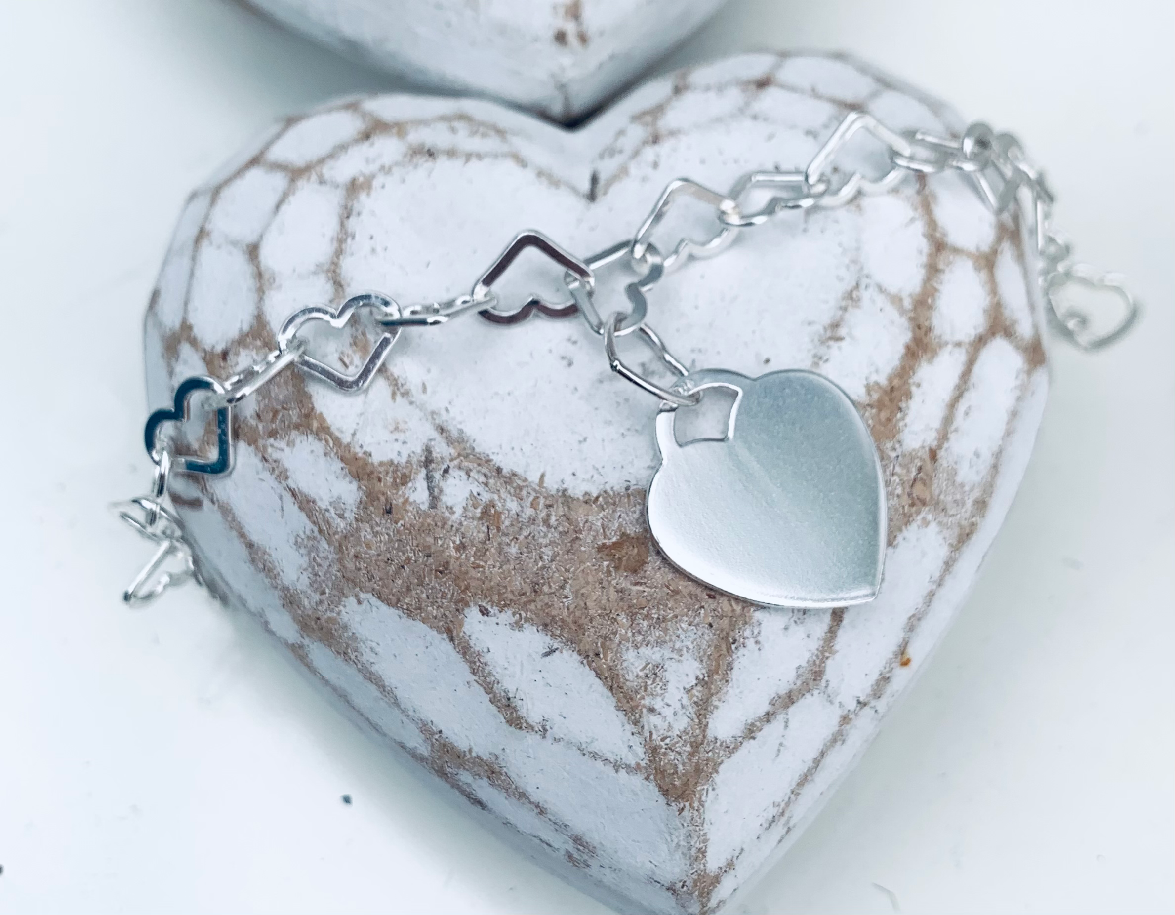 Heart chain bracelet and heart 