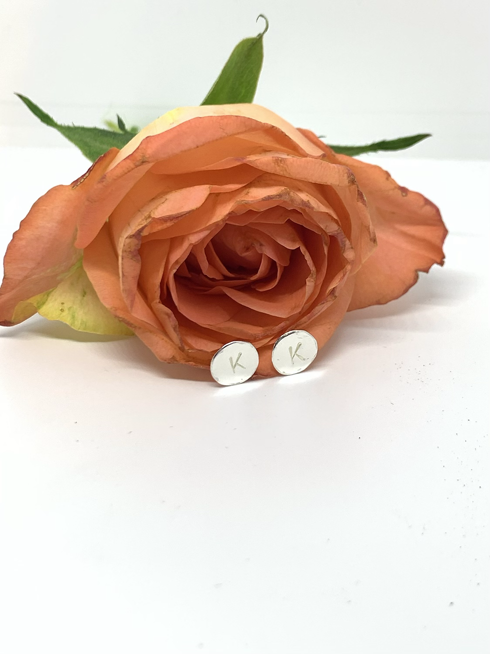 Initial stud earrings 