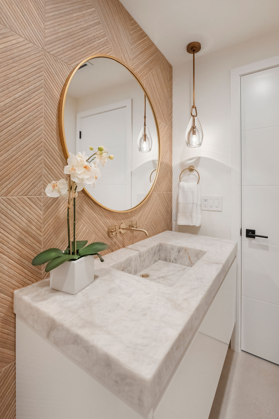 JBH Interior- Powder room with custom integral sink
