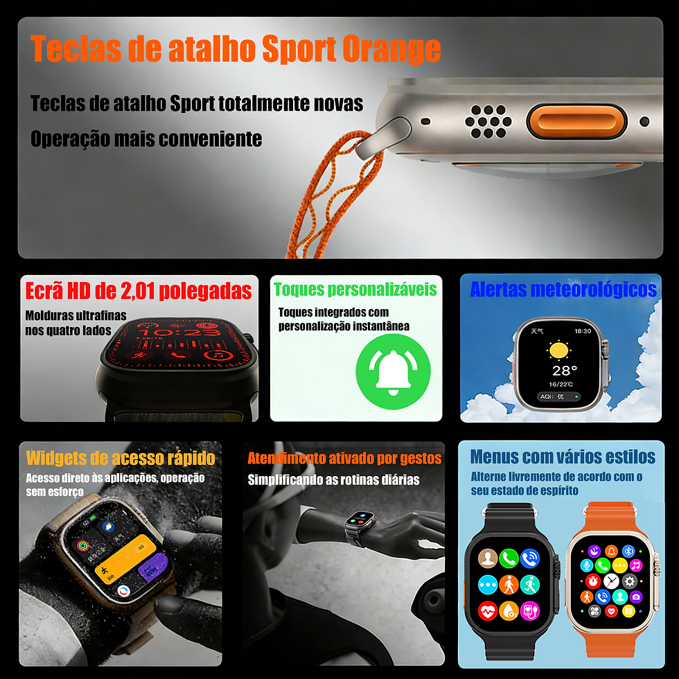 Miniatura: Relógio Smartwatch Tela Touch 2.01” – Chamadas, Mensagens, Modos Esportivos
