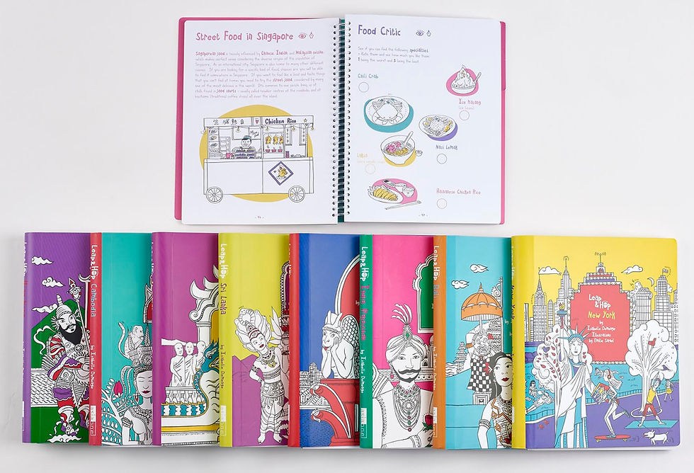 Leap and Hop kids travel books by Isabelle Demenge