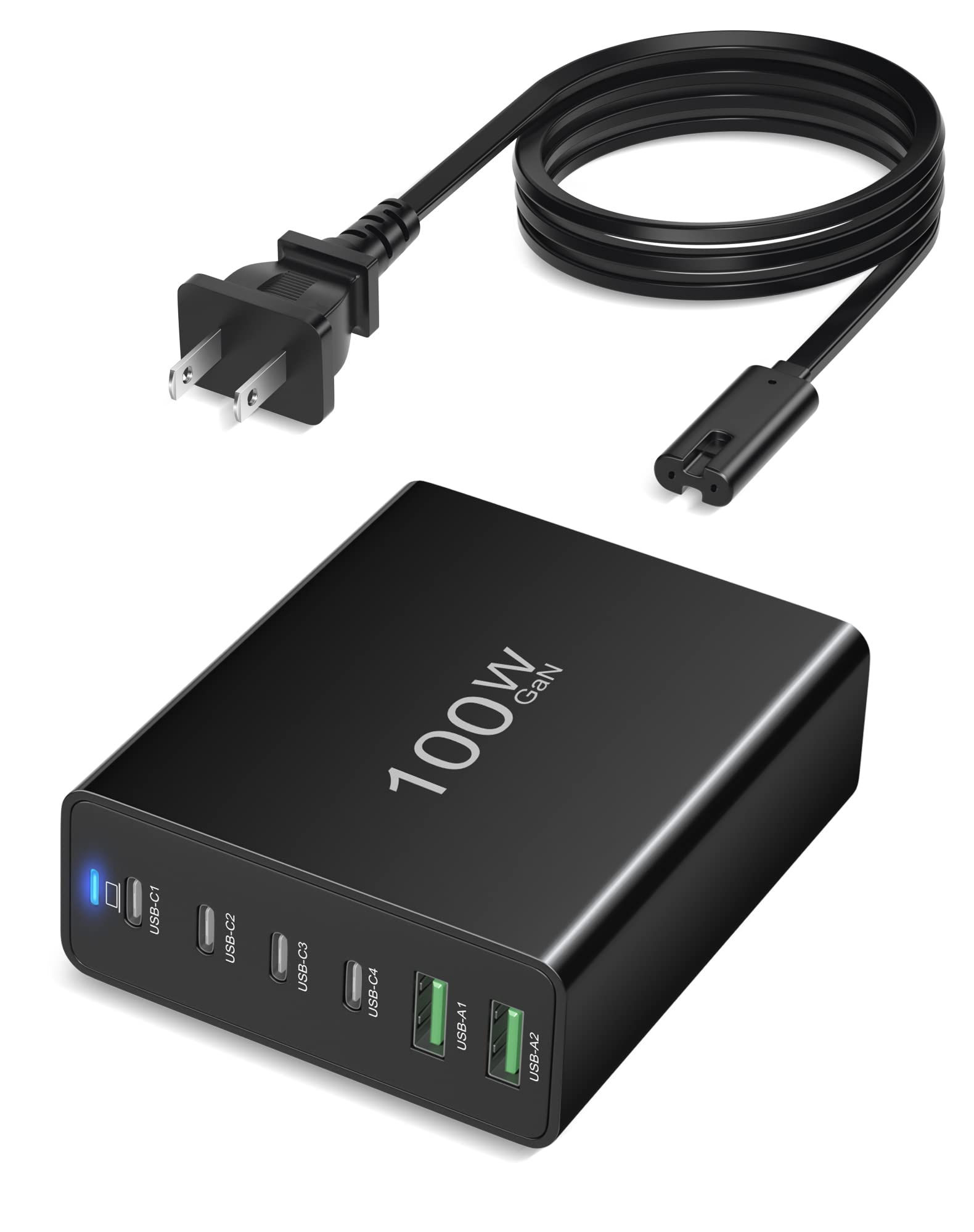 100W GaN 6-Port USB-C Charging Station