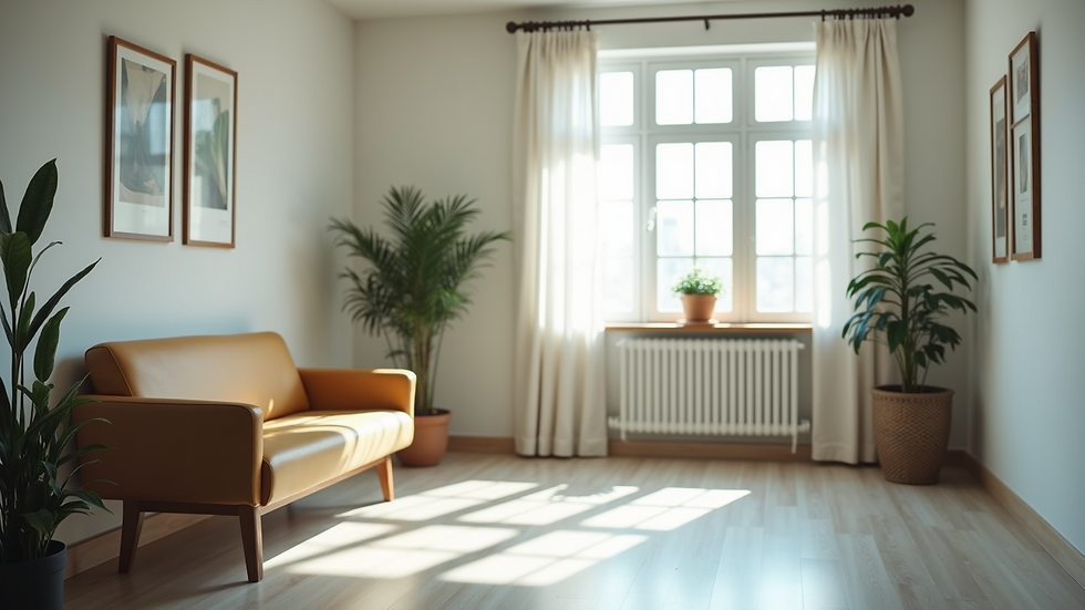 High angle view of a calm therapy waiting area