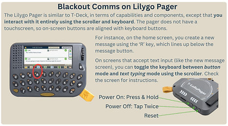 Using Blackout Comms on Lilygo Pager
