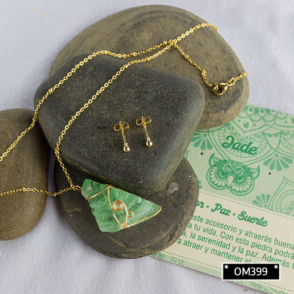 OM399-Cadena Piedra natural Jade