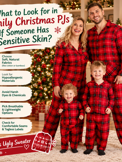What to Look for in Family Christmas PJs If Someone Has Sensitive Skin?