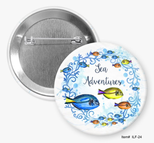 Sea Adventures, I Love Fish Buttons | Hommel's Buttons