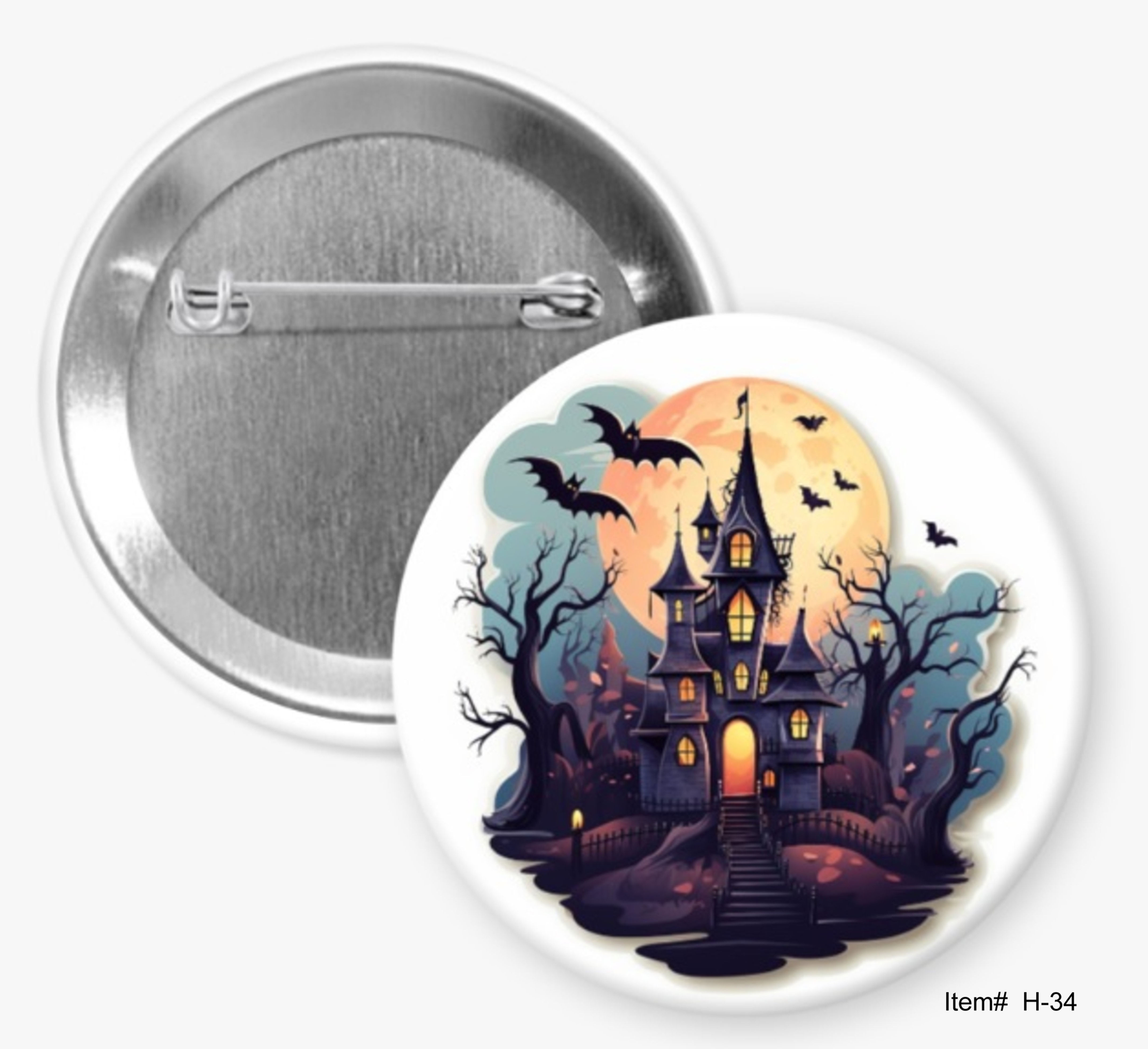 Haunted House, Halloween Buttons