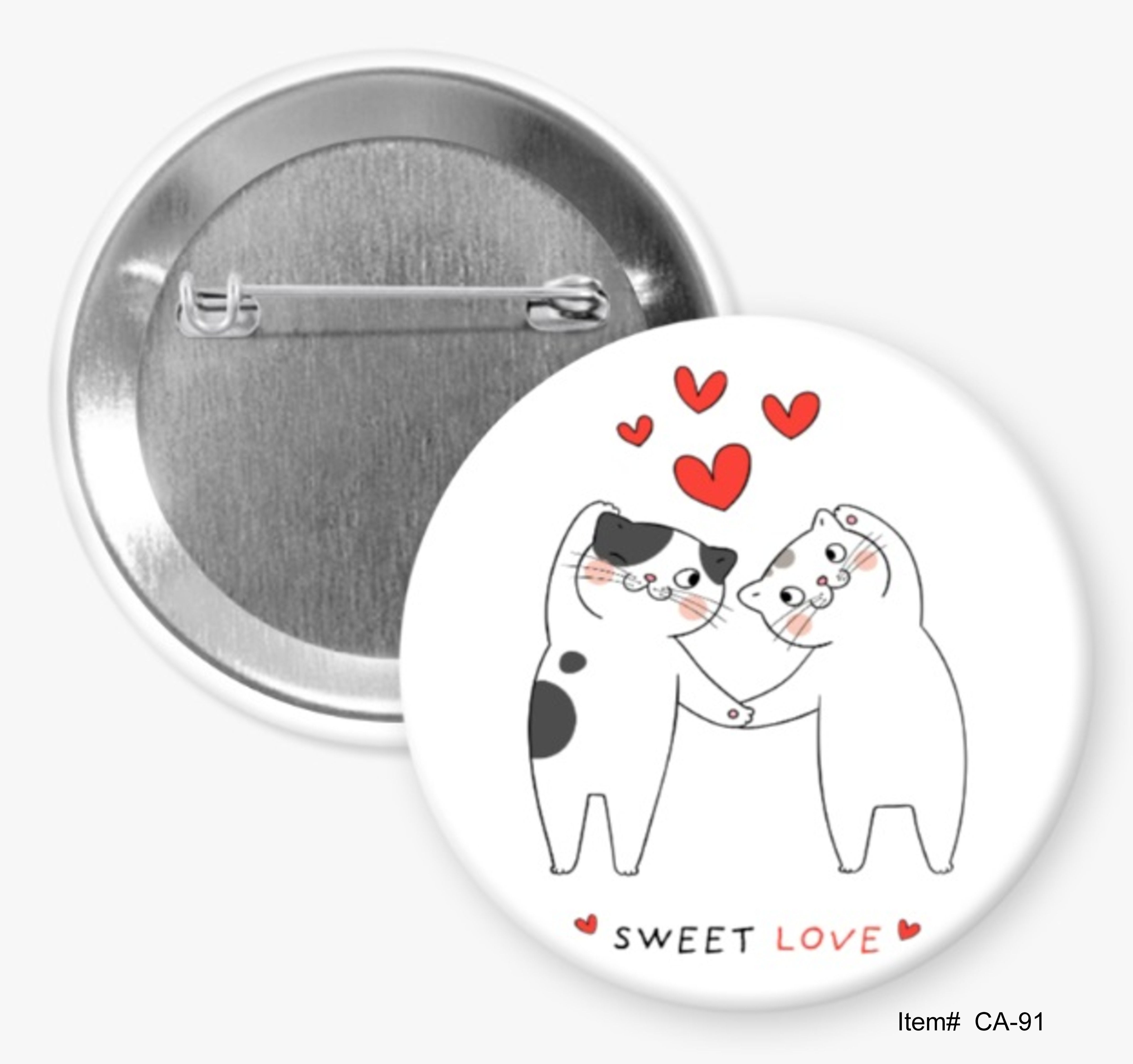 Sweet Love, I Love Cats Buttons