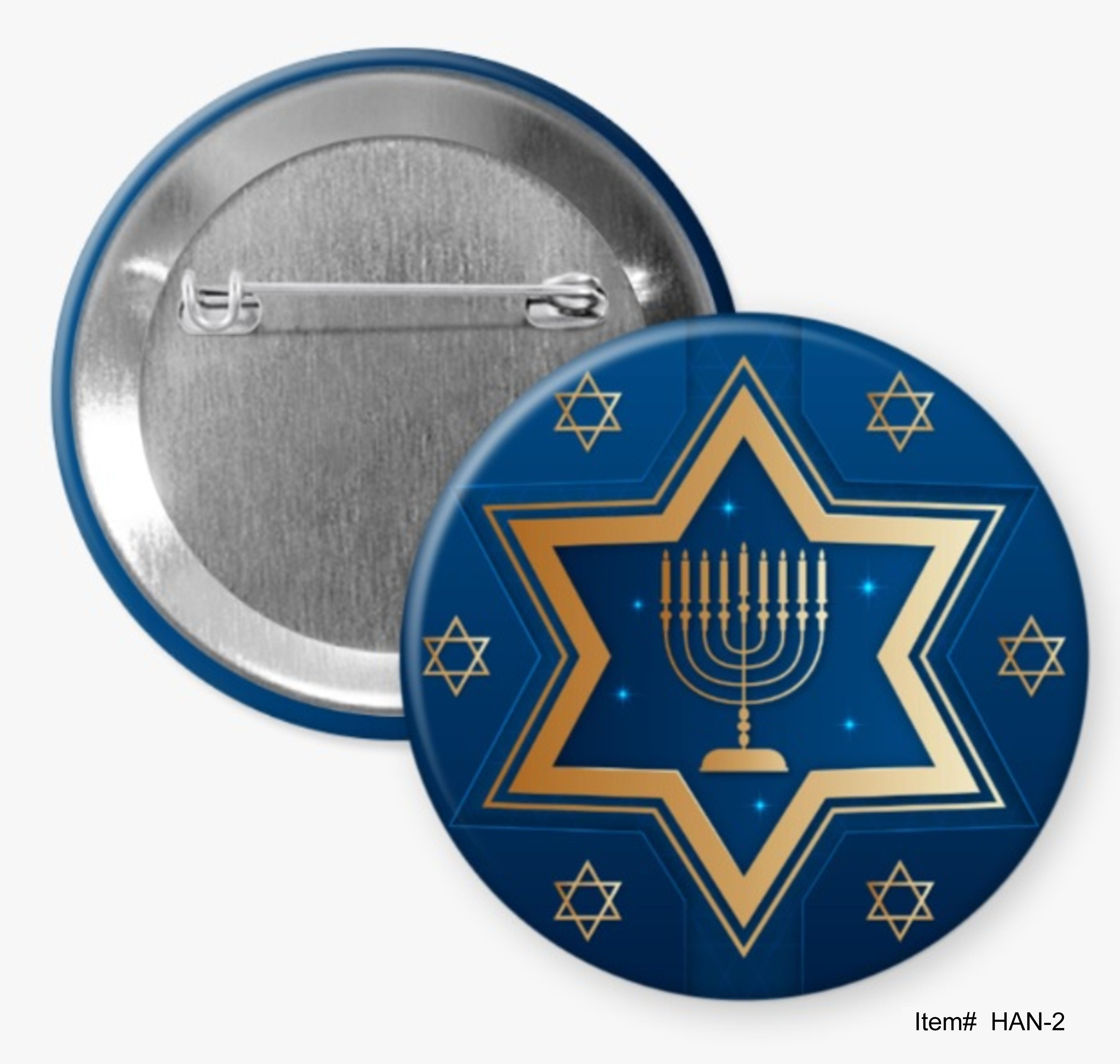 Star Of David Candelabrum, Hanukkah Buttons