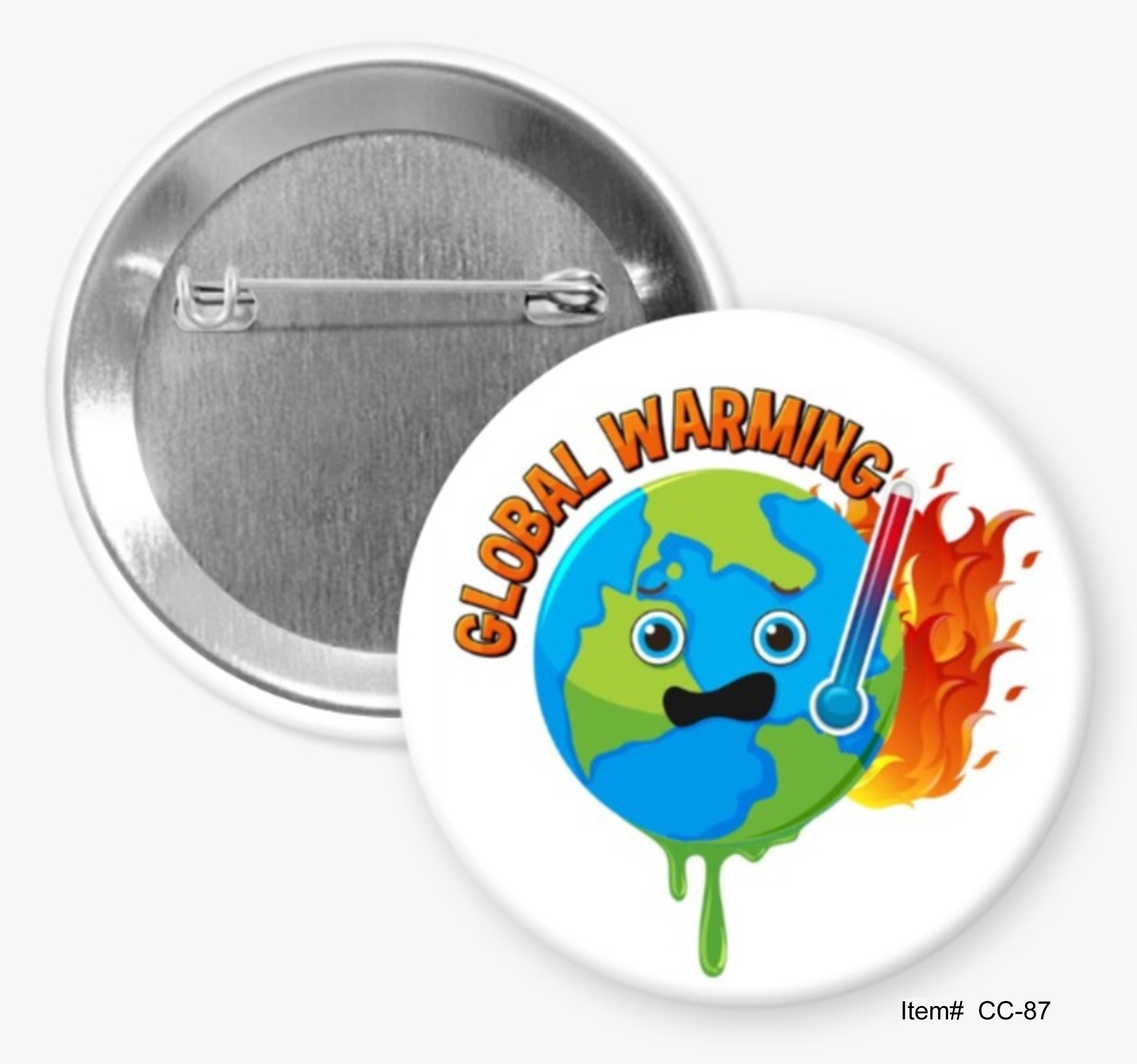 Globing Warming, Climate Change Buttons
