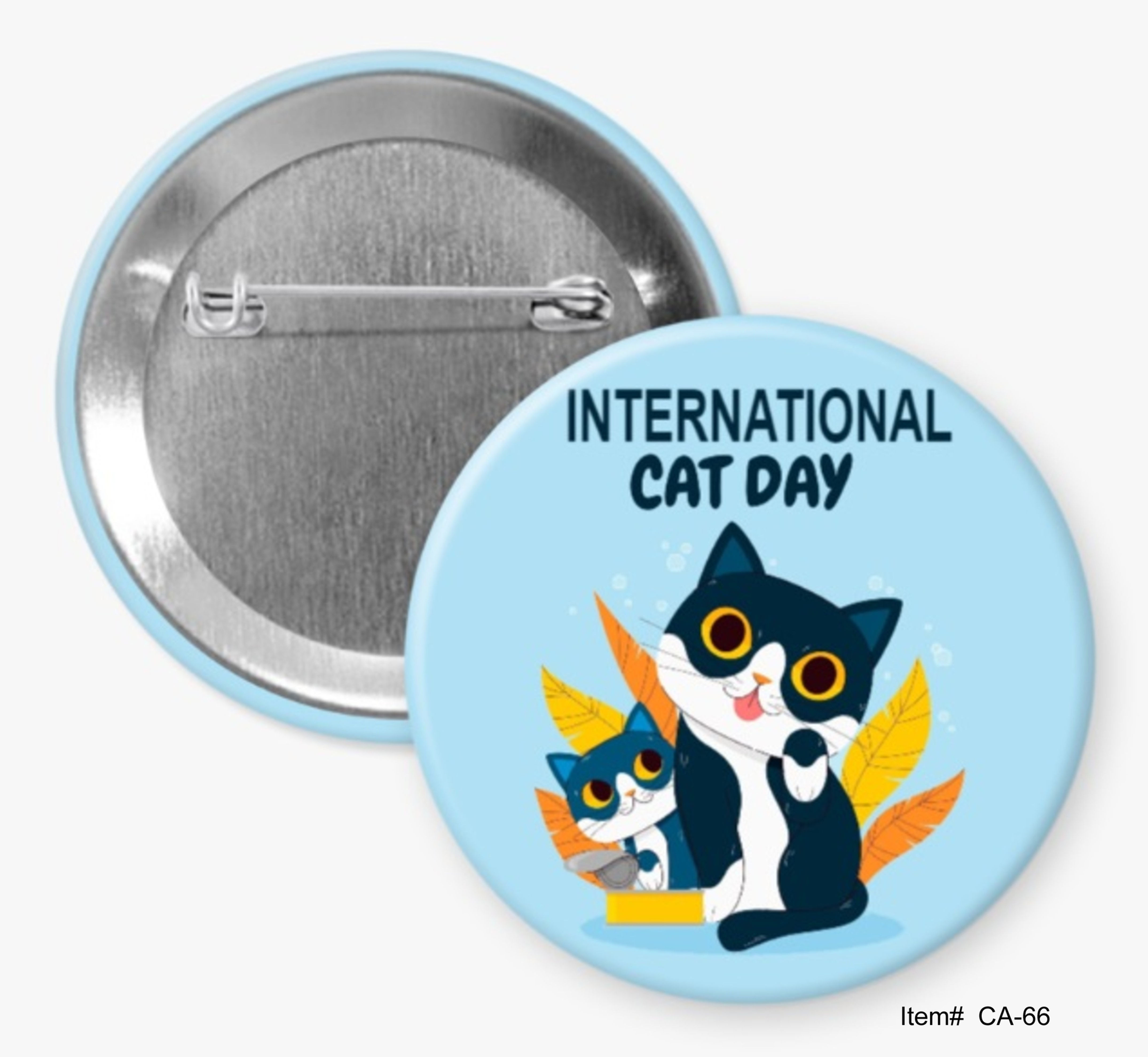 International Cat Day, I Love Cats Buttons