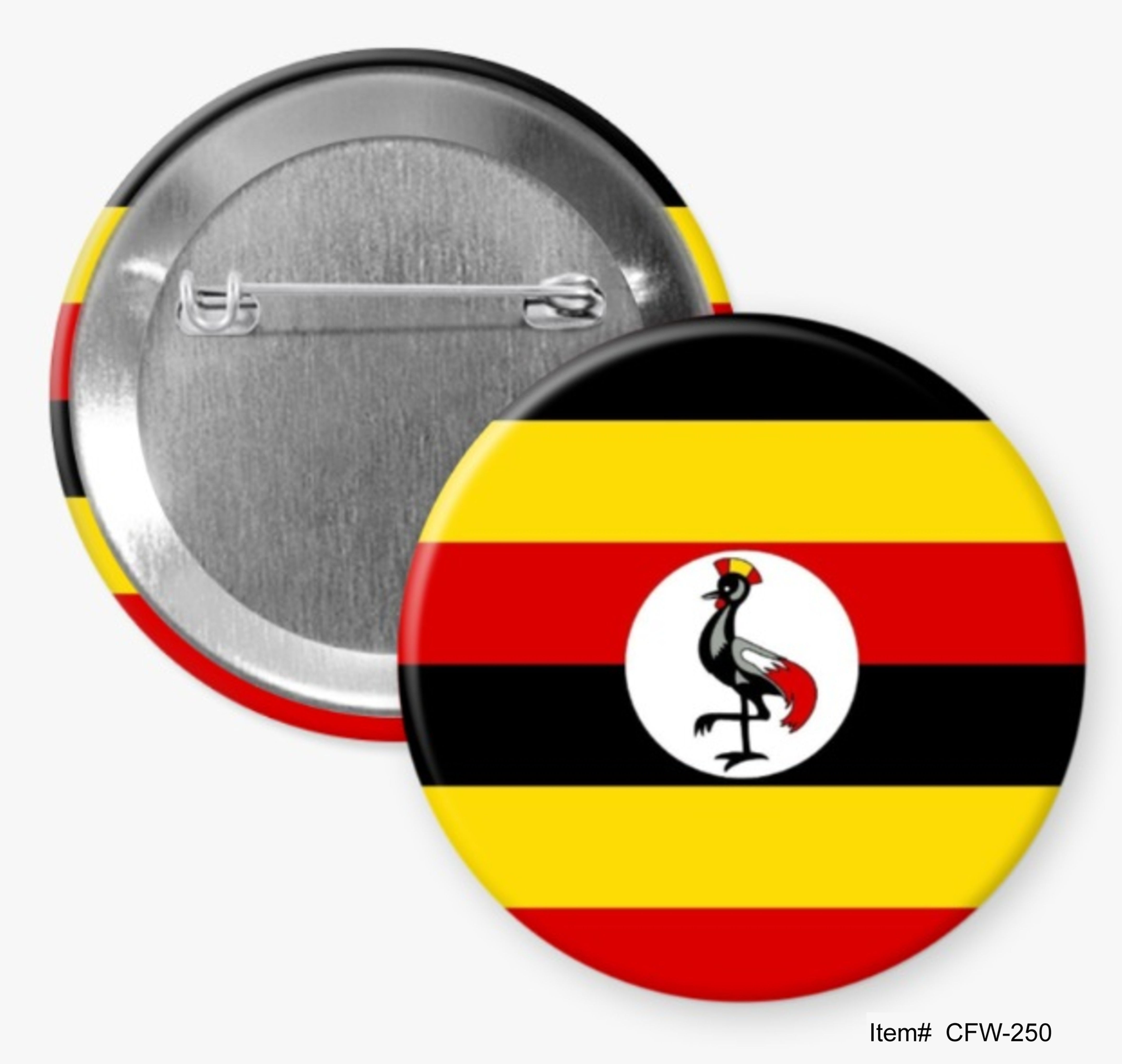 Uganda, Country Flags Of The World Buttons
