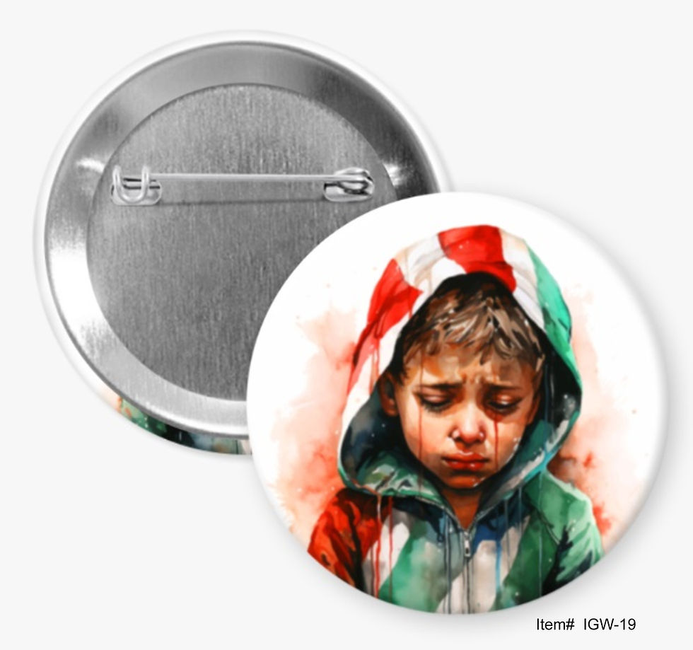 Little Palestinian Boy Crying, Israel & Gaza War Buttons