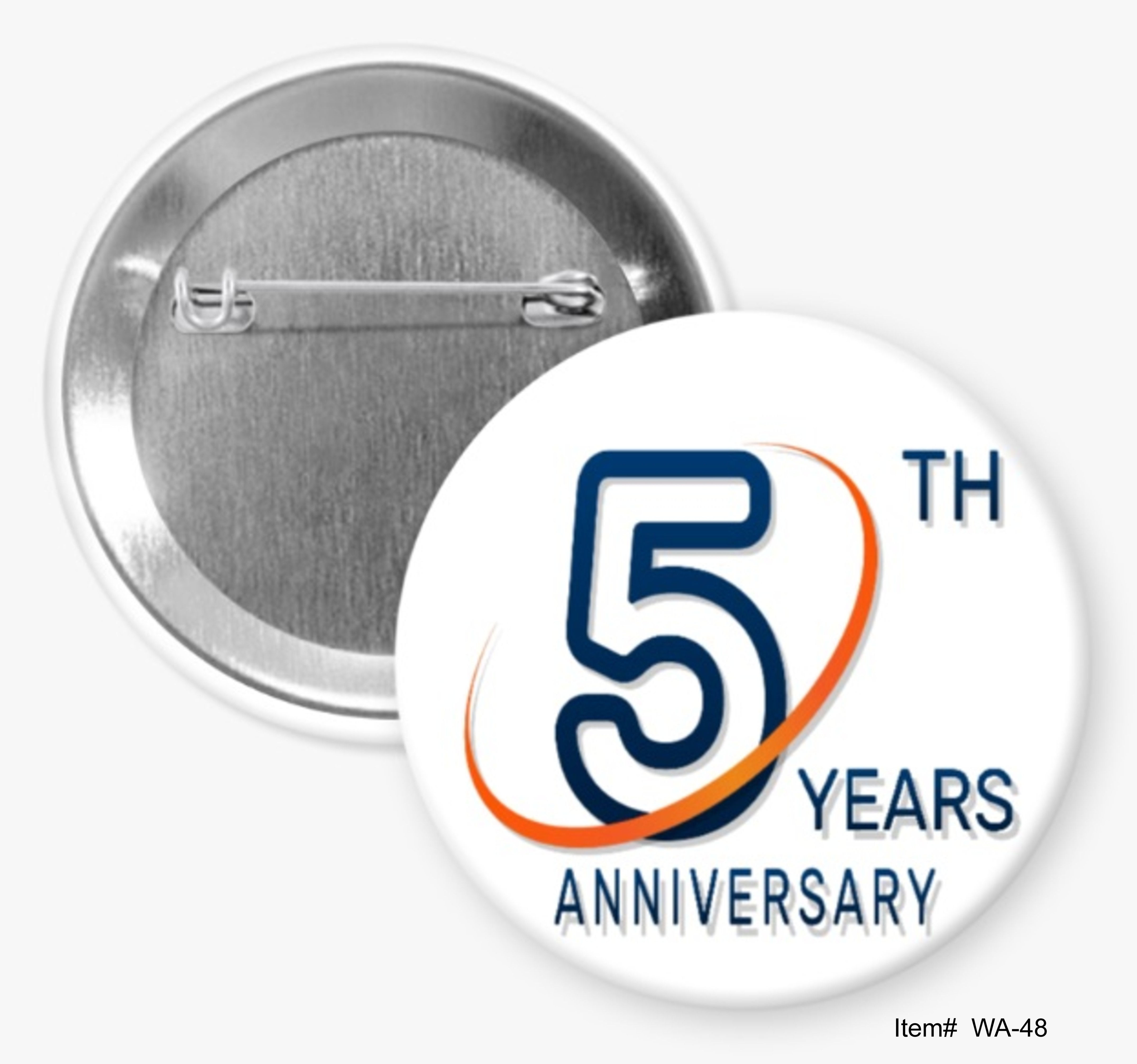 5th Years Anniversary, Wedding Anniversary Buttons