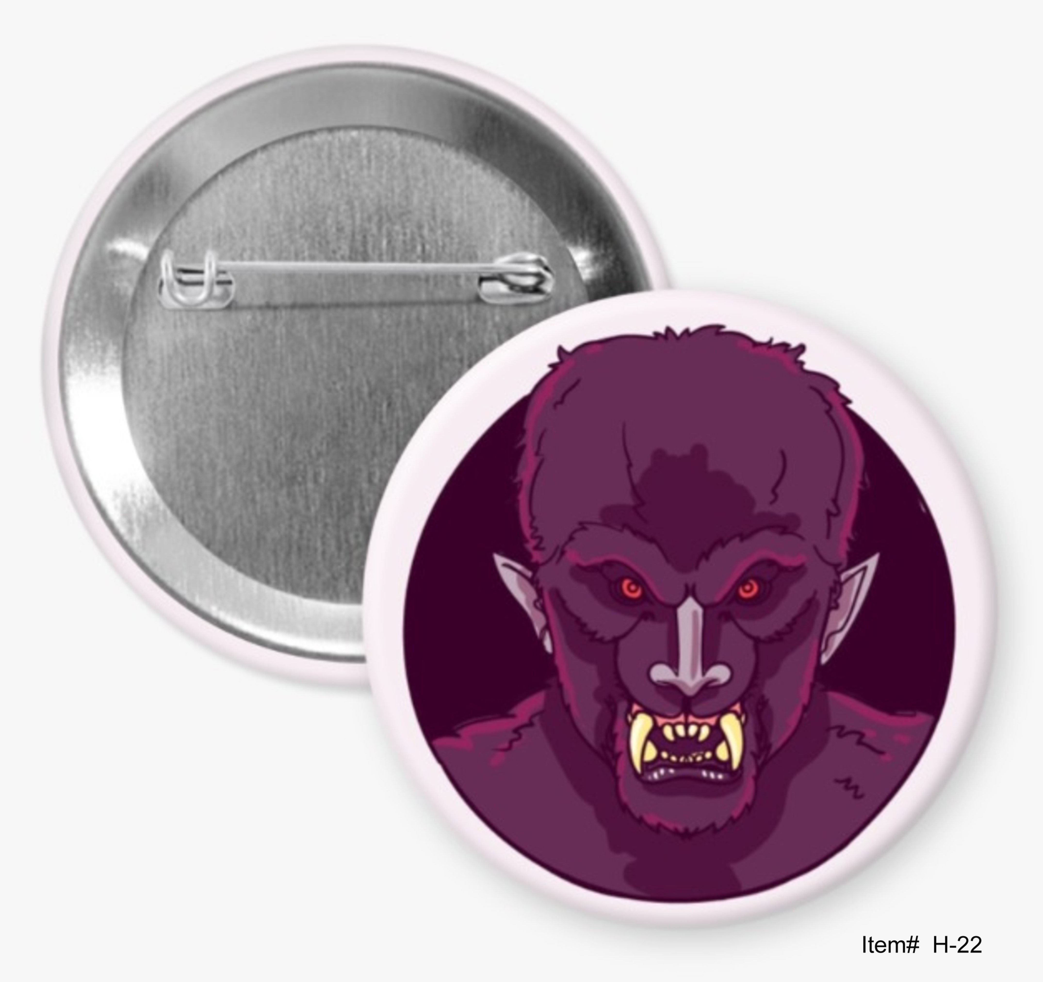 Werewolf, Halloween Buttons